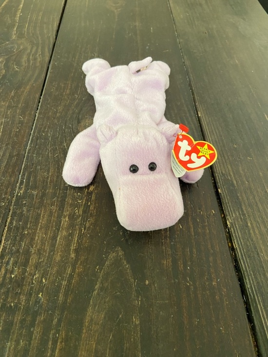 Ty Other - Ty Beanie Babies Lilac Hippo Happy Plush Toy
